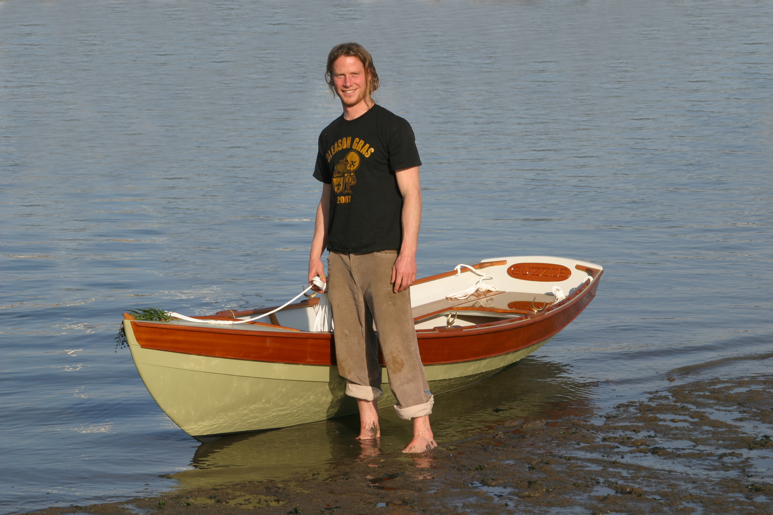 Kyle Gleason and his Guzzie Skiff
